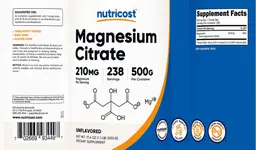 Label for Magnesium Citrate 210 mg Unflavored