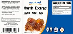 Label for Myrrh Extract 650 mg