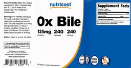 Label for Ox Bile 125 mg