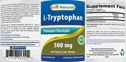 Label for L-Tryptophan 500 mg