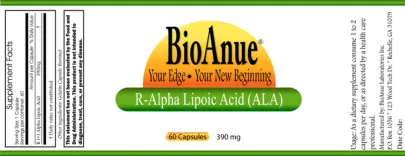 Label for R-Alpha Lipoic Acid (ALA)