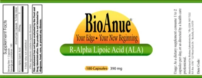 Label for R-Alpha Lipoic Acid (ALA)