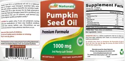 Label for Pumpkin Seed Oil 1000 mg