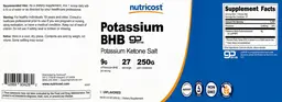 Label for Potassium BHB 9 g Unflavored