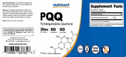 Label for PQQ 20 mg