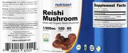 Label for Reishi Mushroom 1,500 mg