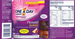 Label for Women's Prenatal Gummies