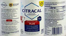 Label for Citracal Maximum Plus