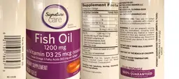 Label for Fish Oil 1200 mg with Vitamin D3 25 mcg (1000 IU)