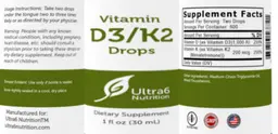 Label for Vitamin D3/K2 Drops