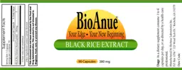 Label for Black Rice Extract