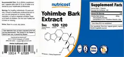 Label for Yohimbe Bark Extract