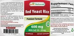 Label for Red Yeast Rice 600 mg with CoQ10
