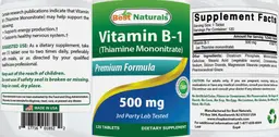 Label for Vitamin B-1 500 mg