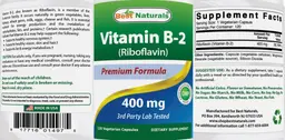 Label for Vitamin B-2 400 mg
