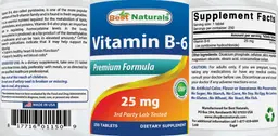 Label for Vitamin B-6 25 mg