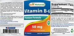 Label for Vitamin B-6 50 mg