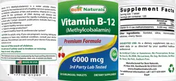 Label for Vitamin B-12 6000 mcg