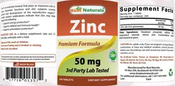 Label for Zinc 50 mg