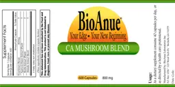 Label for CA Mushroom Blend 800 mg