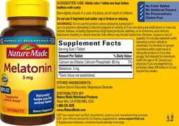 Label for Melatonin 3 mg
