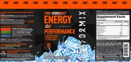 Label for ION Pre-Workout Blue Ice