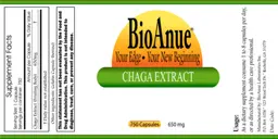 Label for Chaga Extract