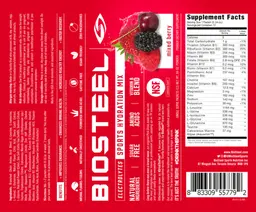 Label for BioSteel Sports Hydration Mix Mixed Berry
