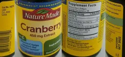 Label for Cranberry 450 mg Extract with Vitamin C