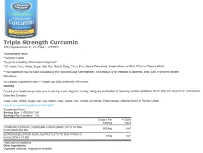 Label for Triple Strength Curcumin
