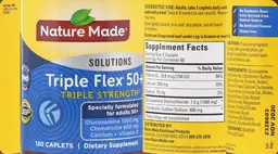 Label for Triple Flex 50+ Triple Strength