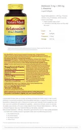 Label for Melatonin + 200 mg L-Theanine