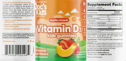 Label for Vitamin D3 Kids Gummies 1000 IU
