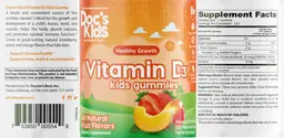 Label for Vitamin D3 Kids Gummies 1000 IU