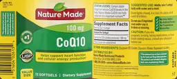 Label for CoQ10 100 mg