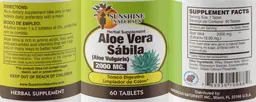 Label for Aloe Vera Sabila (Aloe Vulgaris) 2000 mg