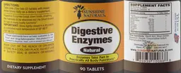 Label for Digestive Enzymes