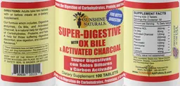 Label for Super-Digestive with Ox Bile & Activated Charcoal