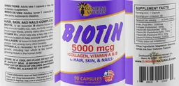 Label for Biotin 5000 mcg