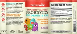 Label for Probiotics for Infants & Kids Strawberry Flavored