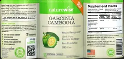 Label for Garcinia Cambogia
