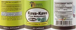 Label for Kava-Kava 425 mg