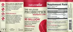 Label for Time Release Probiotics Women's Care 90 Billion