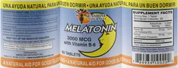 Label for Melatonin 3000 mcg with Vitamin B-6