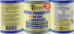 Label for Super-Probiotics with Ox Bile & Dandelion
