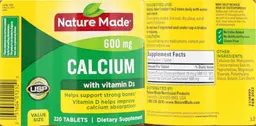 Label for Calcium 600 mg With Vitamin D3