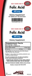Label for Folic Acid 400 mcg