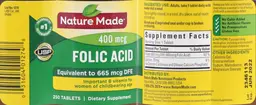 Label for Folic Acid 400 mcg