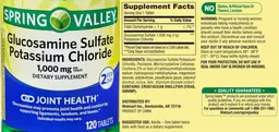 Label for Glucosamine Sulfate Potassium Chloride 1,000 mg
