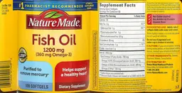 Label for Fish Oil 1200 mg
